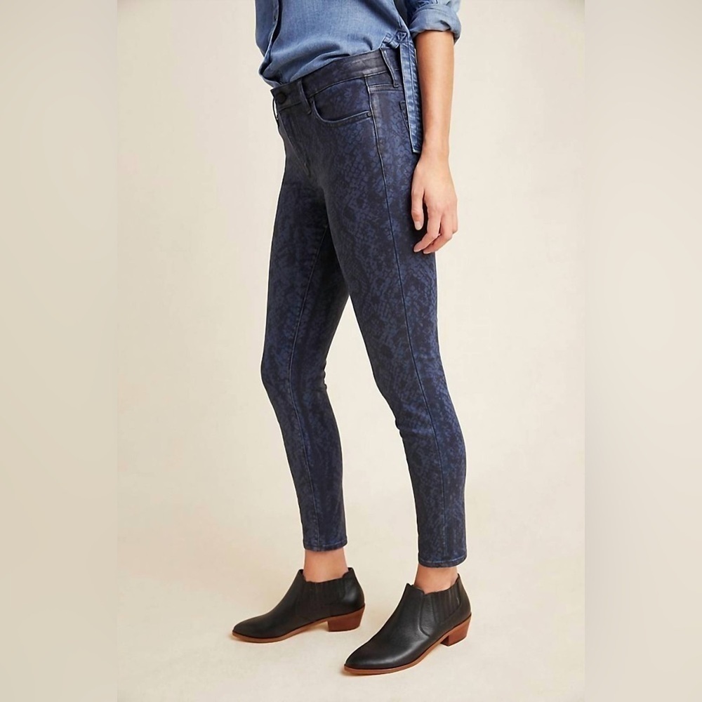 NWT‎ Joe's Jeans Python/ Snake Indigo Charlie High Rise Skinny Ankle Jeans - Picture 3 of 10